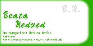 beata medved business card