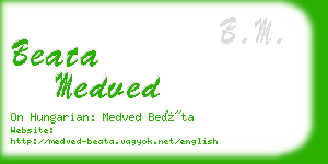 beata medved business card